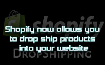 Shopify allows drop ship products website